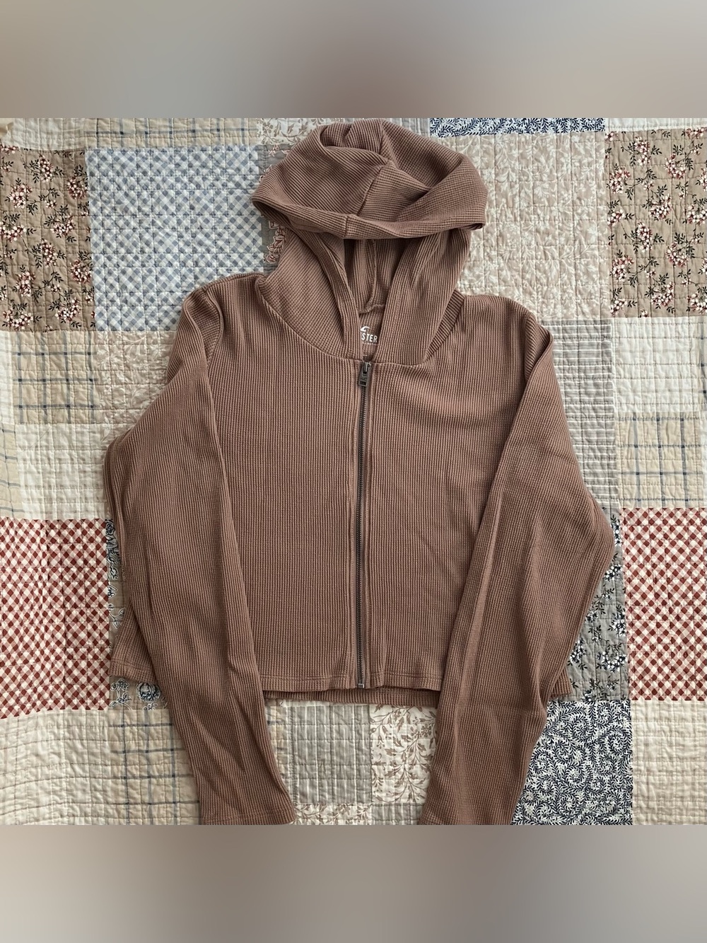 Hollister Waffle Knit Zip Up Jacket
